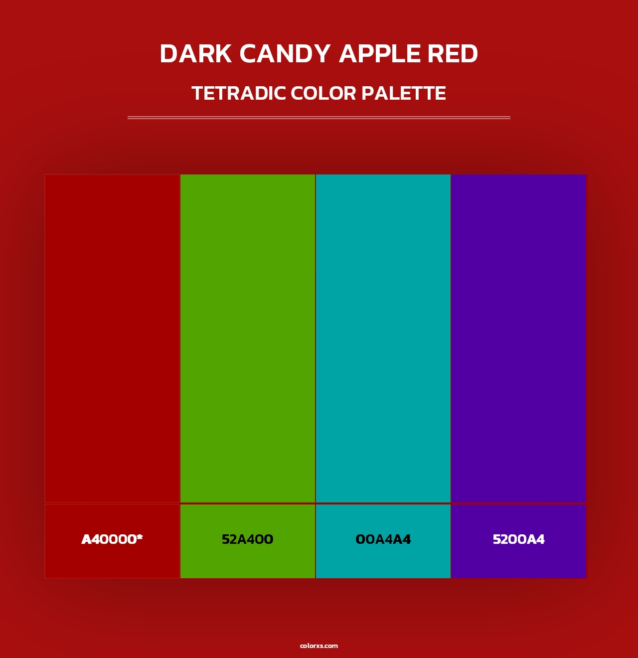 Dark Candy Apple Red - Tetradic Color Palette