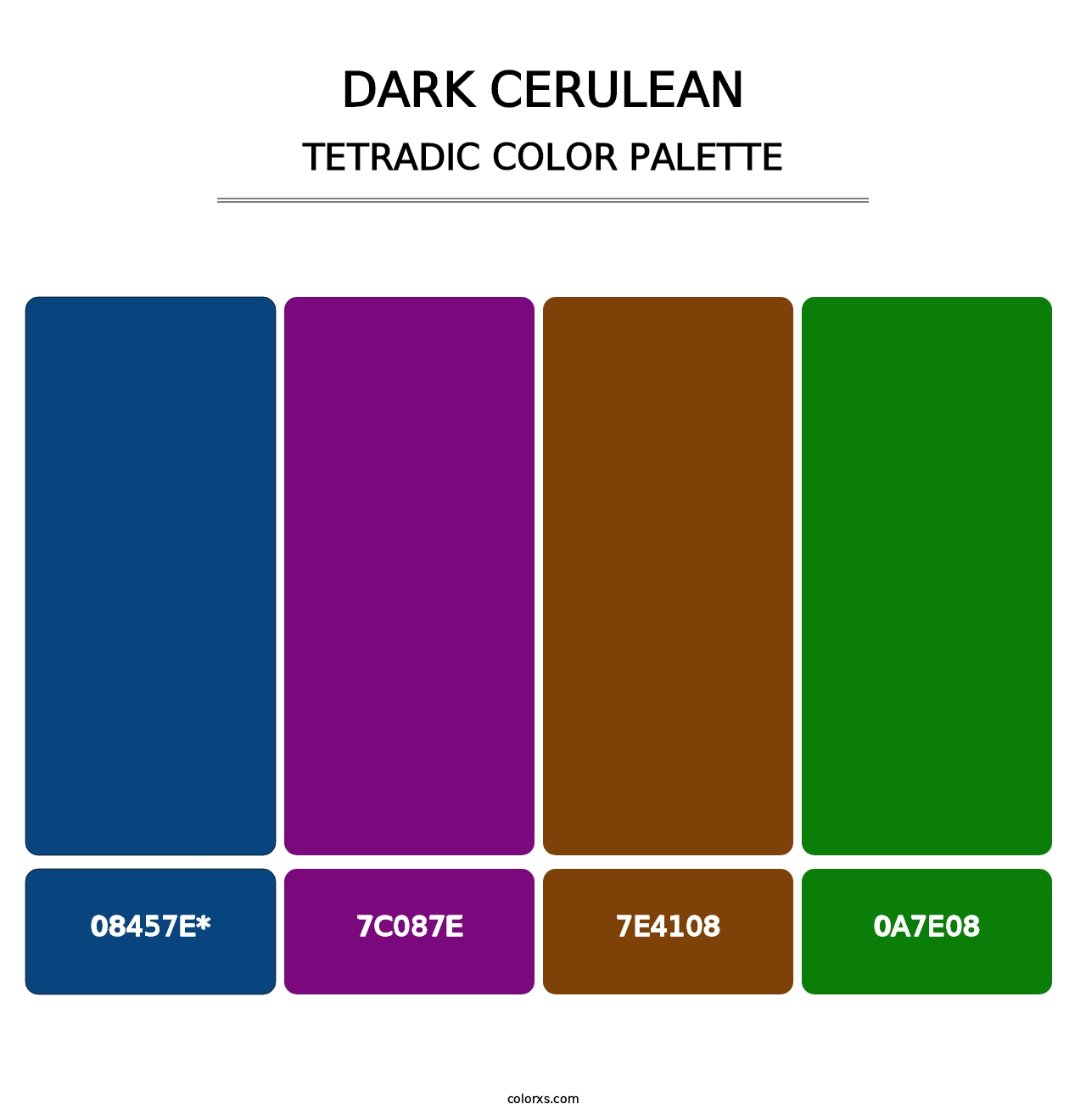 Dark Cerulean - Tetradic Color Palette