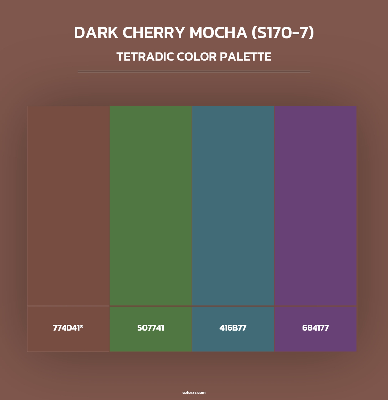 Dark Cherry Mocha (S170-7) - Tetradic Color Palette