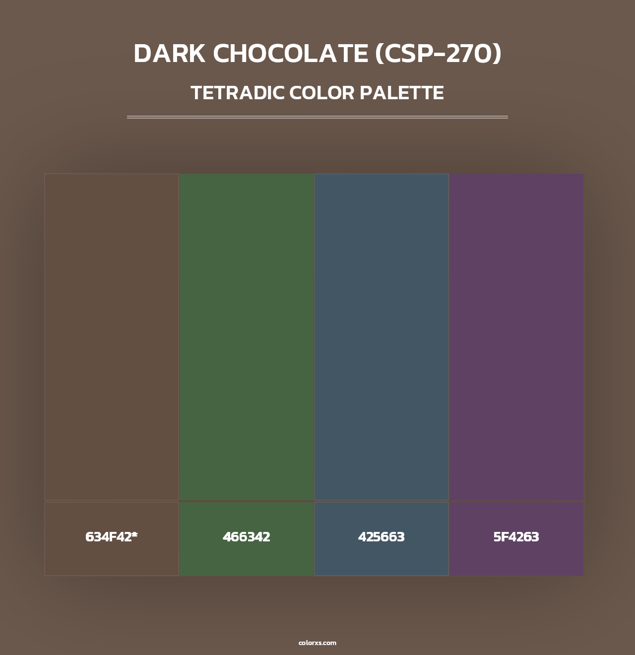 Dark Chocolate (CSP-270) - Tetradic Color Palette