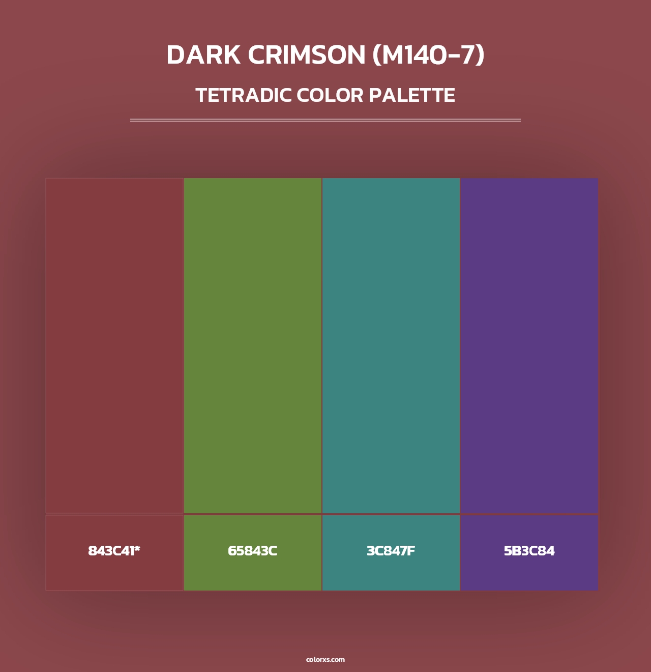 Dark Crimson (M140-7) - Tetradic Color Palette