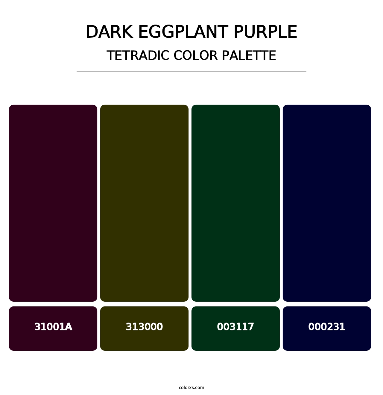 Dark Eggplant Purple - Tetradic Color Palette