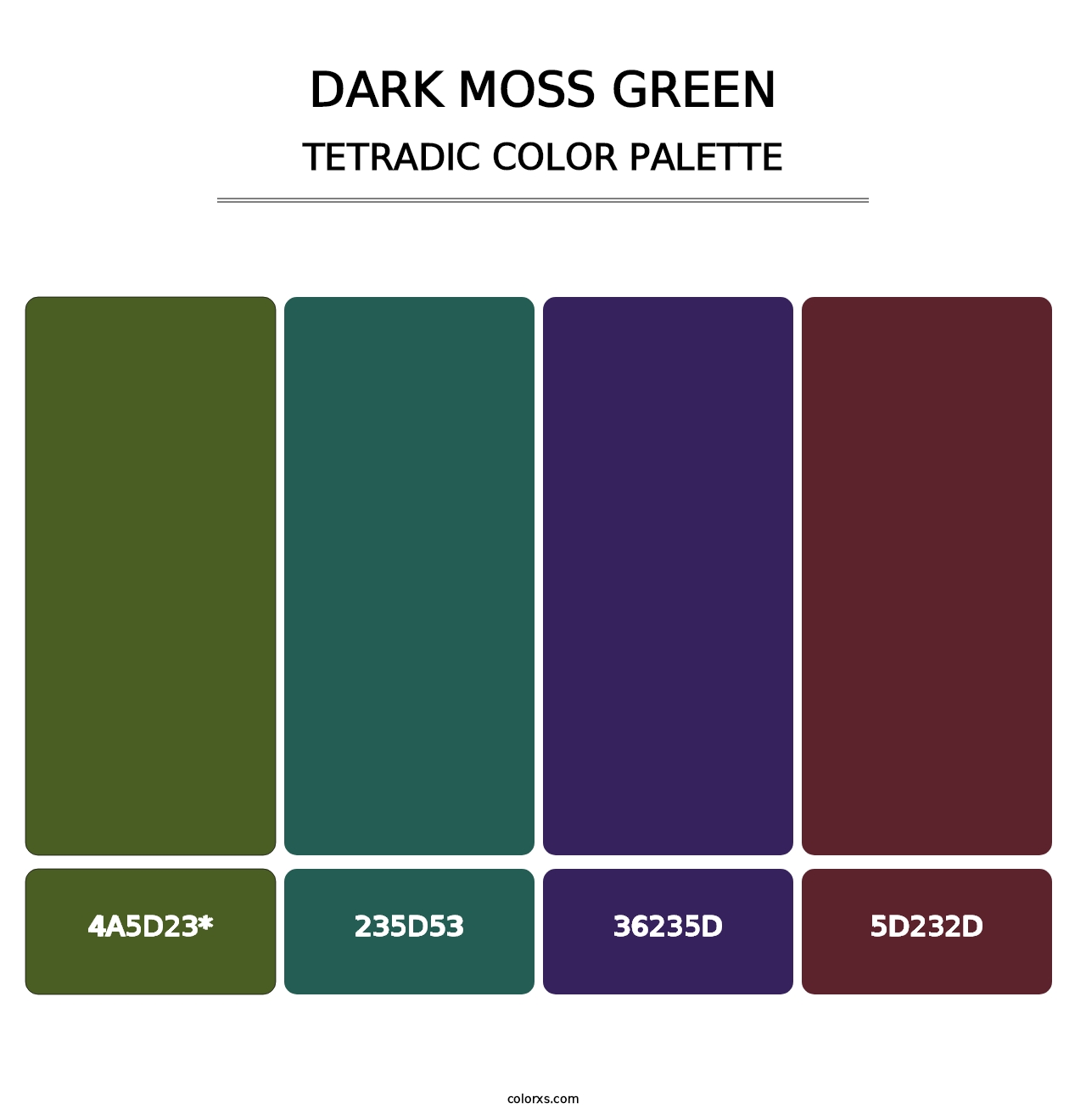 Dark Moss Green - Tetradic Color Palette