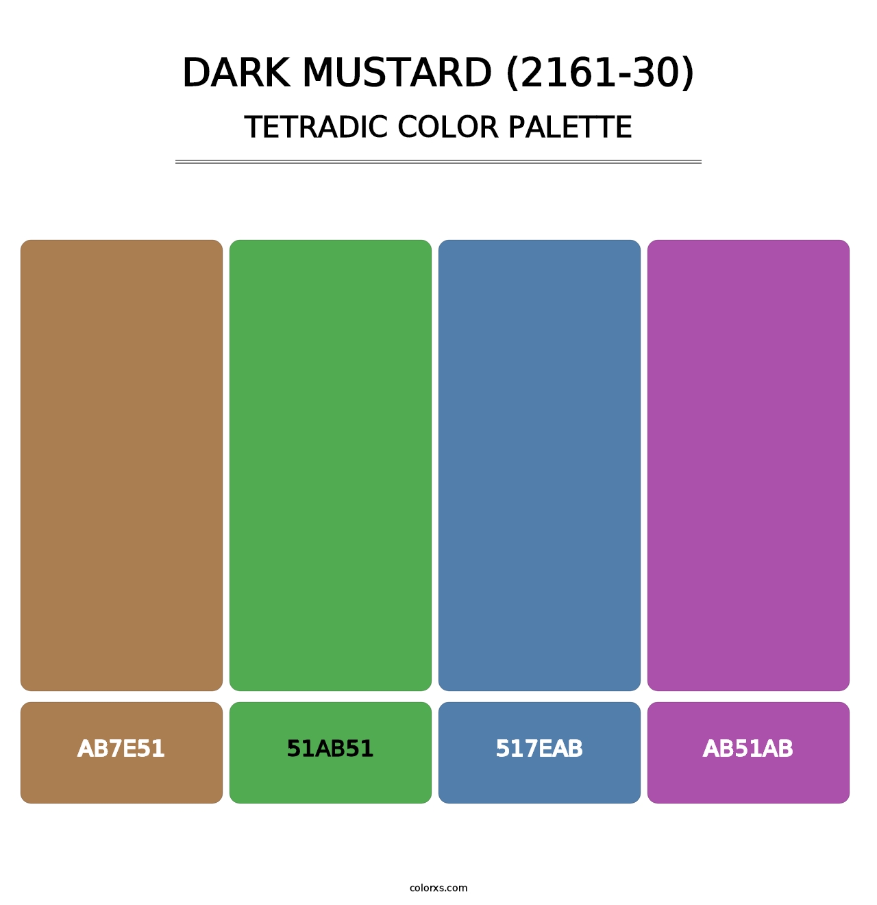 Dark Mustard (2161-30) - Tetradic Color Palette