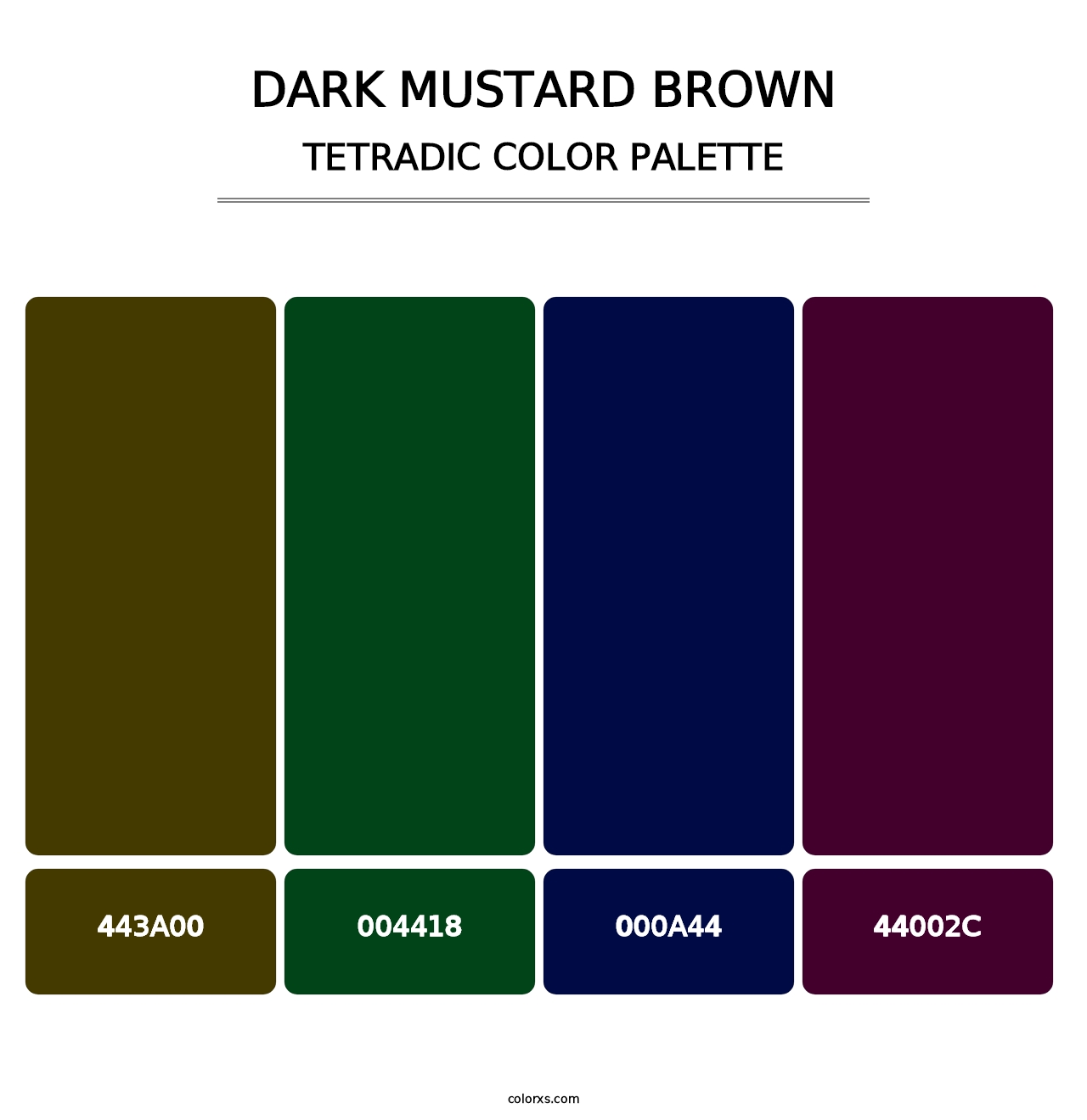 Dark Mustard Brown - Tetradic Color Palette
