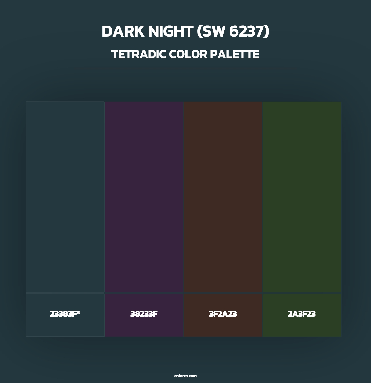 Dark Night (SW 6237) - Tetradic Color Palette