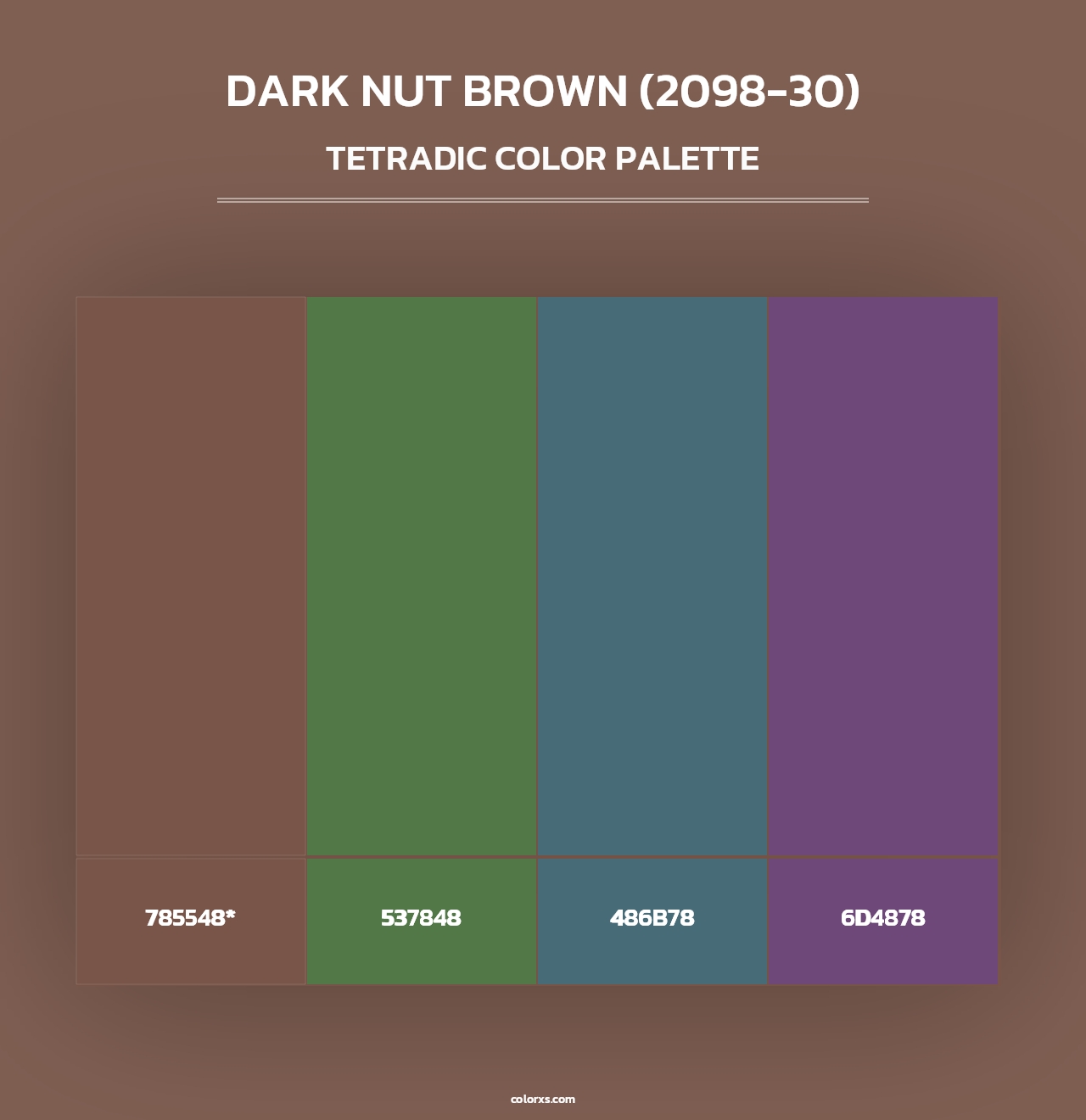 Dark Nut Brown (2098-30) - Tetradic Color Palette