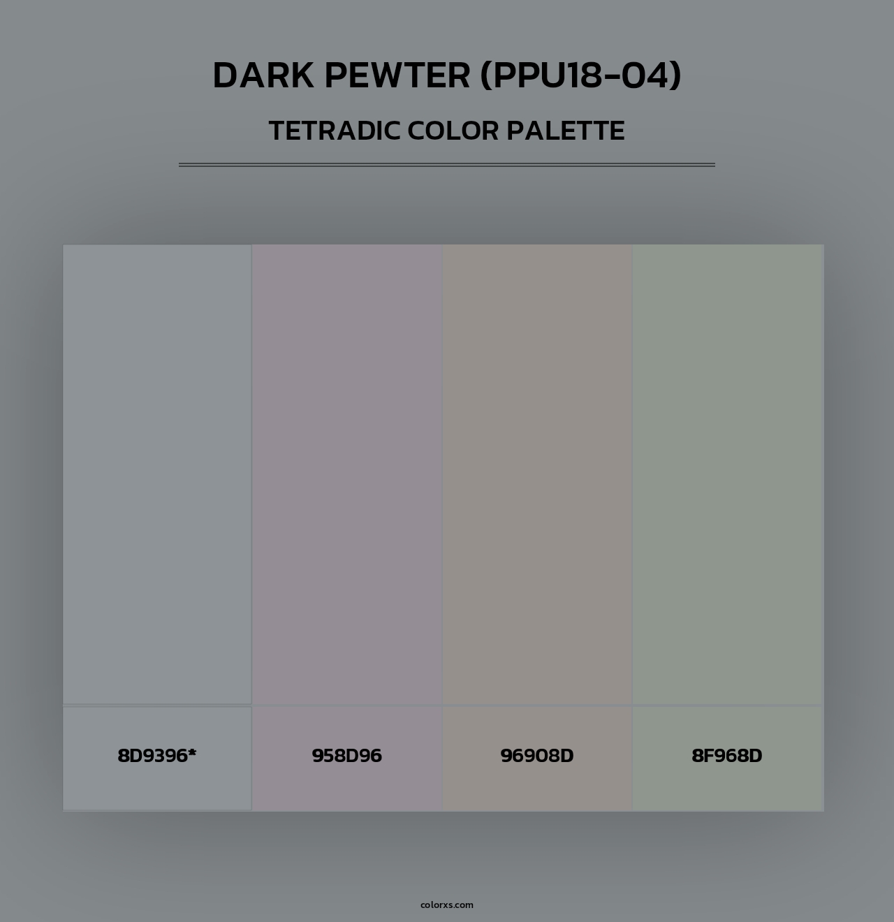 Dark Pewter (PPU18-04) - Tetradic Color Palette