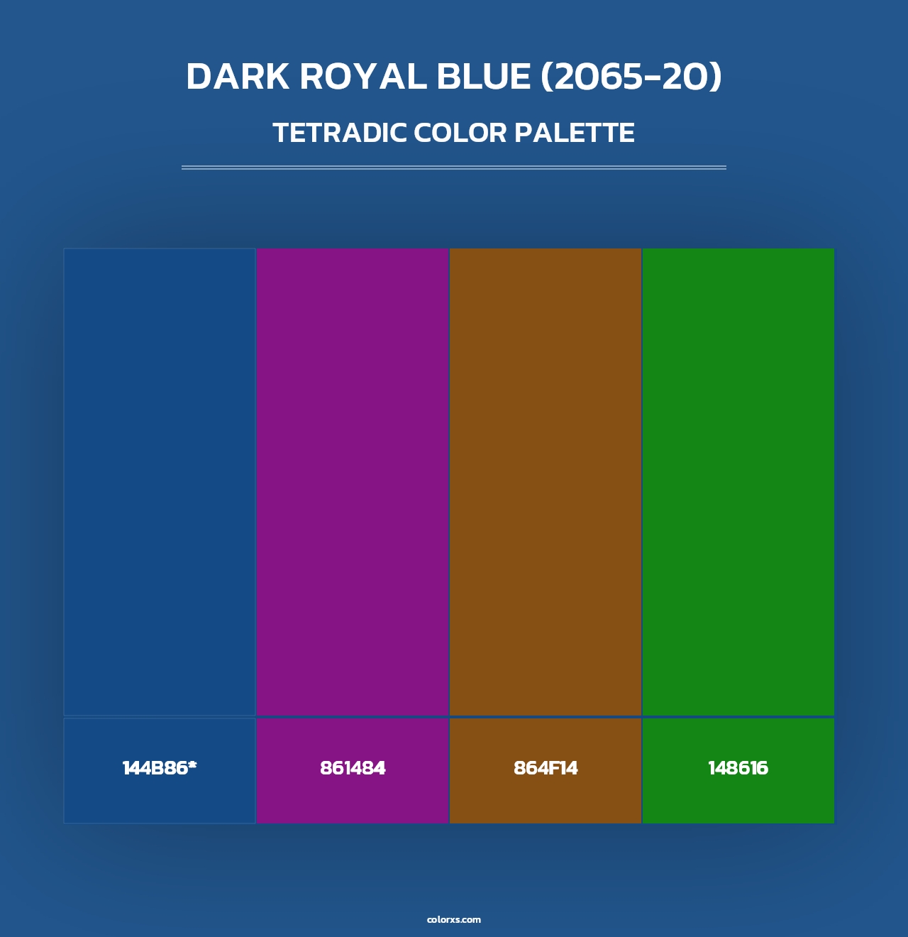 Dark Royal Blue (2065-20) - Tetradic Color Palette
