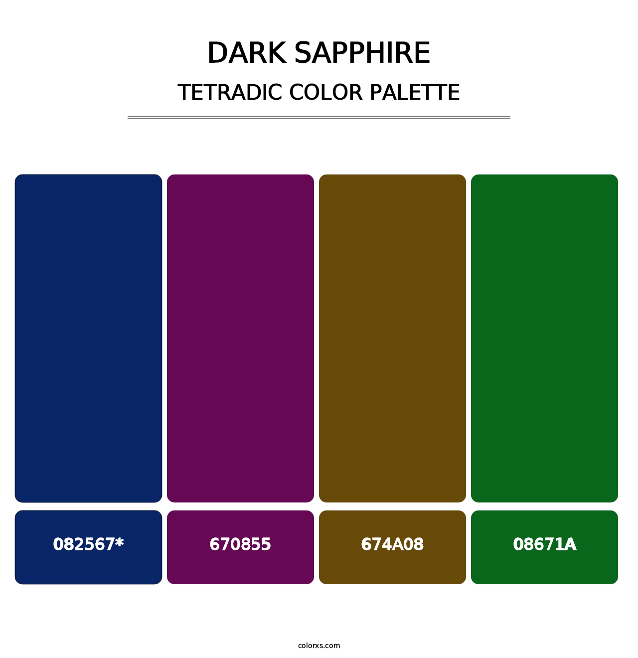 Dark Sapphire - Tetradic Color Palette