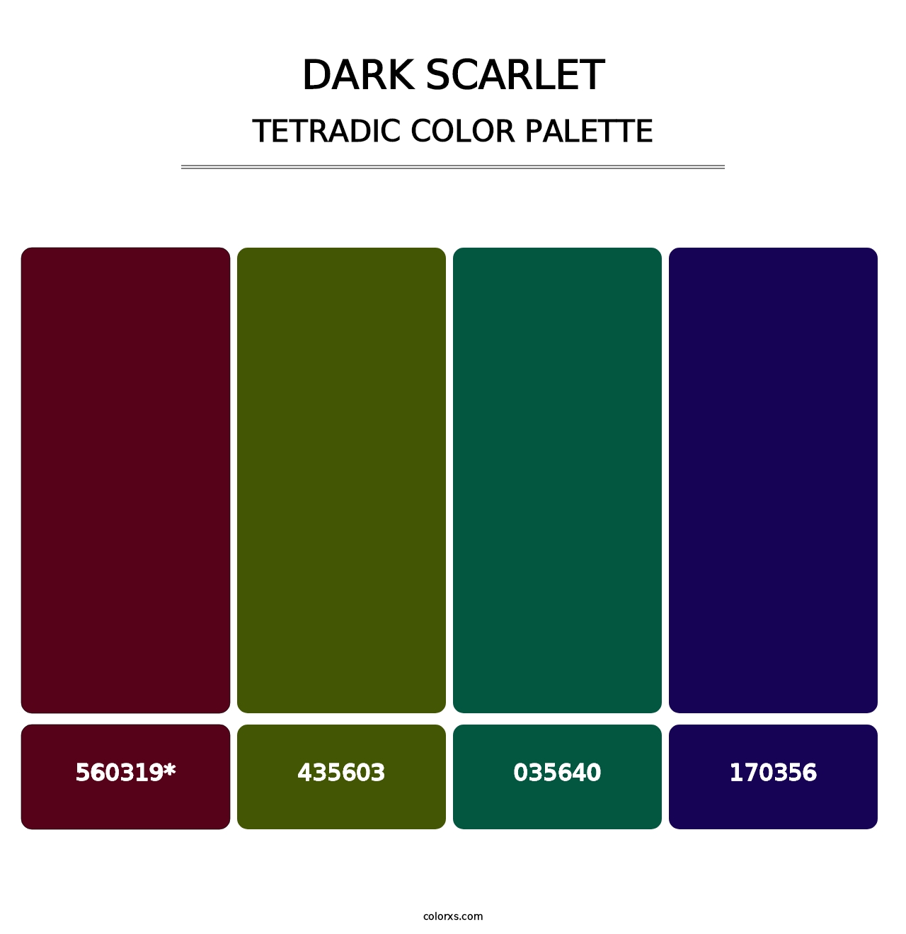 Dark Scarlet - Tetradic Color Palette