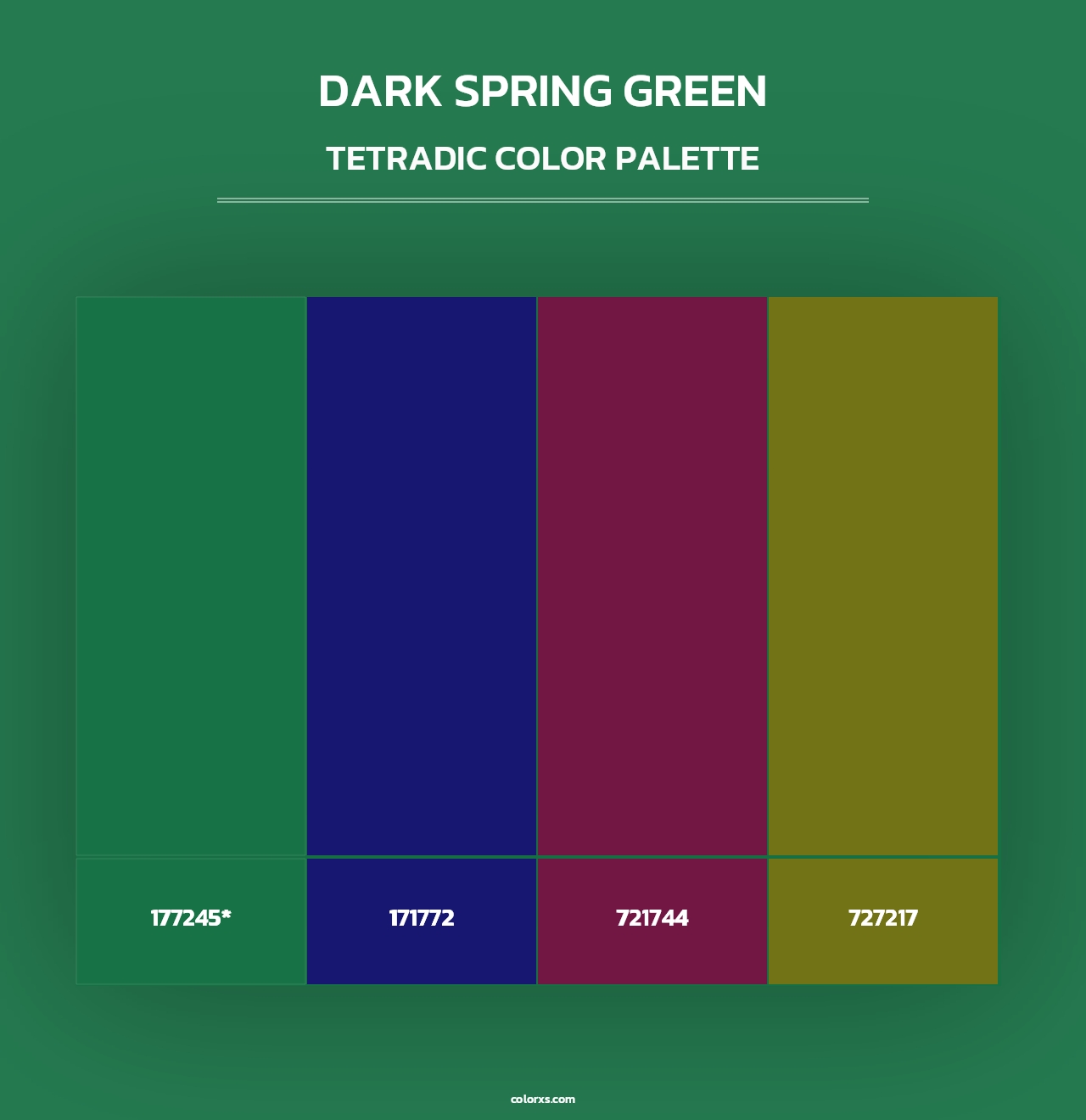 Dark Spring Green - Tetradic Color Palette