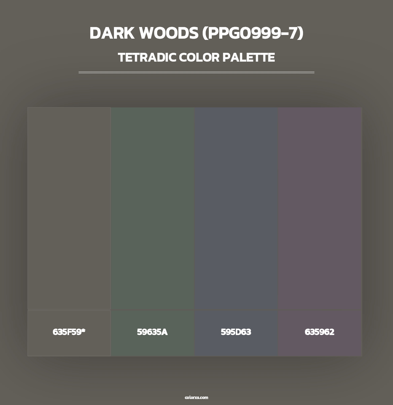 Dark Woods (PPG0999-7) - Tetradic Color Palette