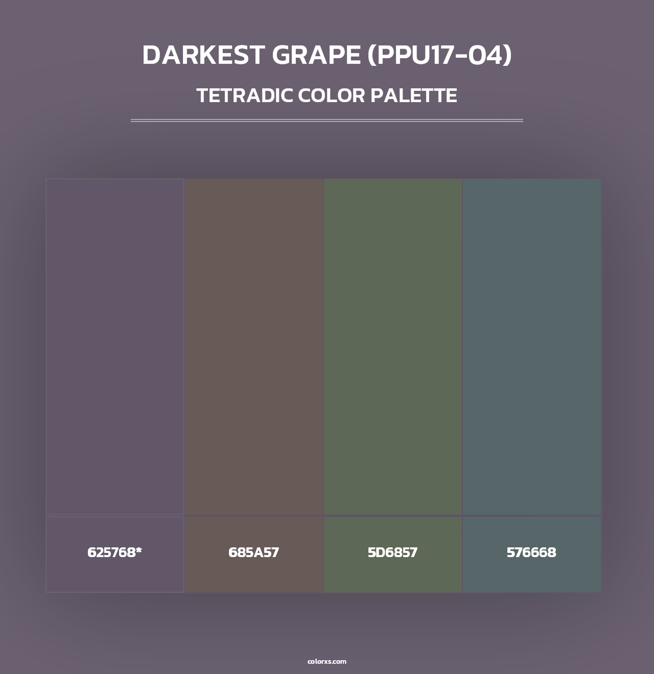 Darkest Grape (PPU17-04) - Tetradic Color Palette