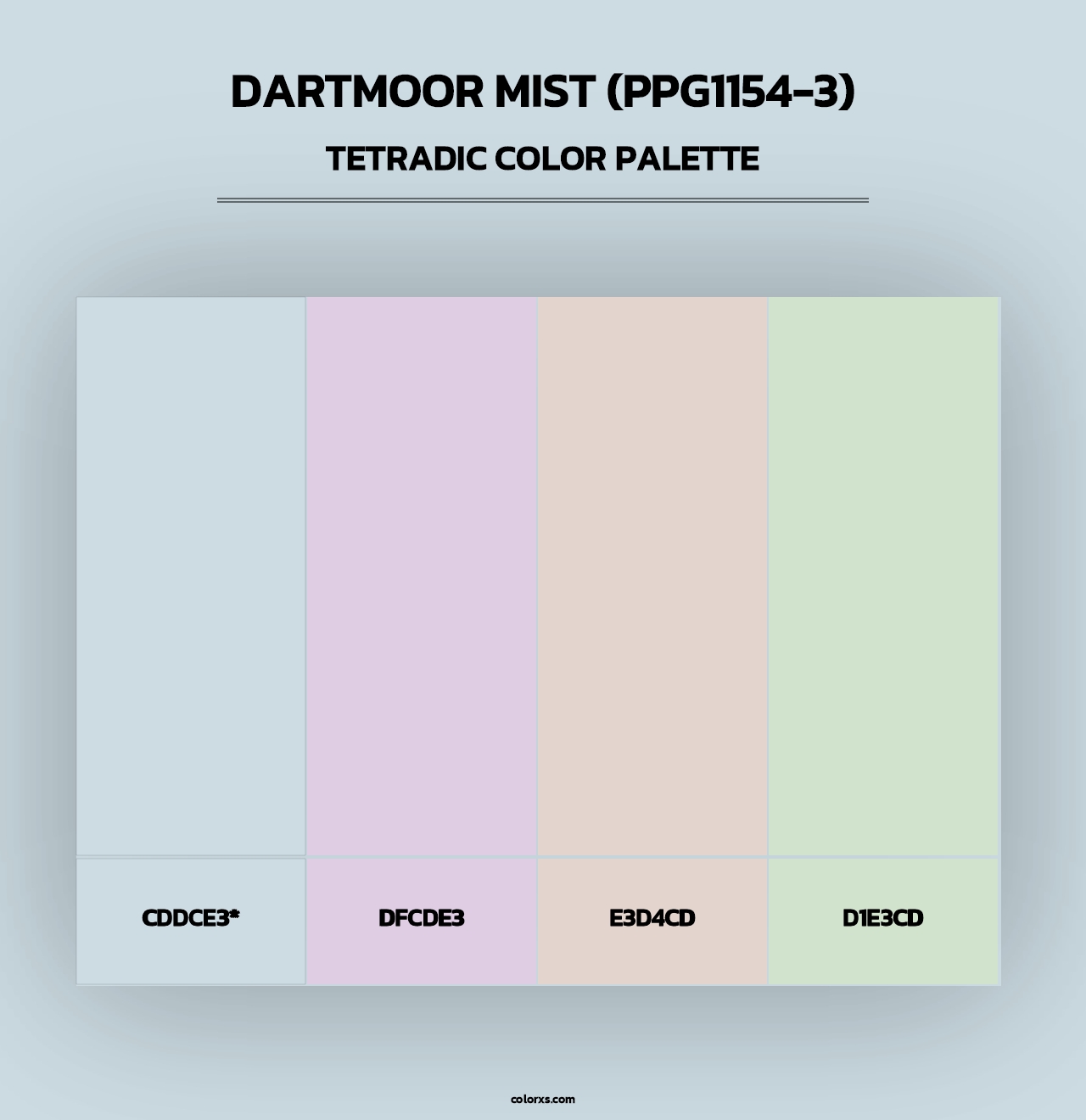 Dartmoor Mist (PPG1154-3) - Tetradic Color Palette
