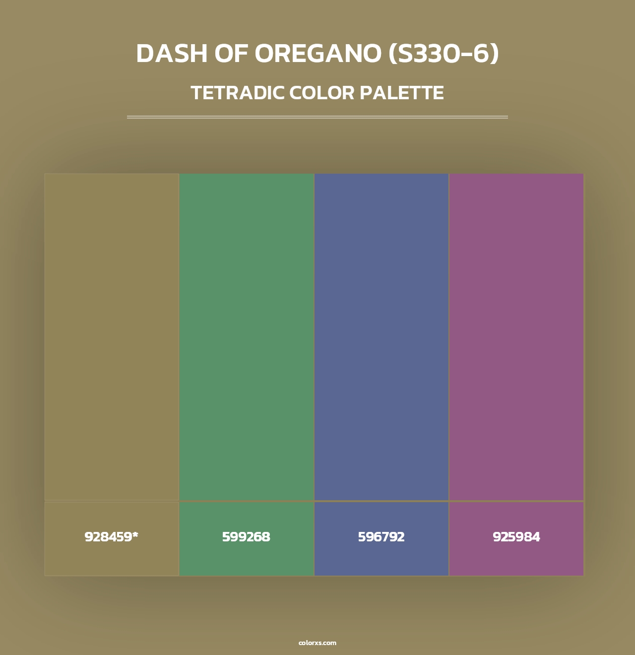 Dash Of Oregano (S330-6) - Tetradic Color Palette