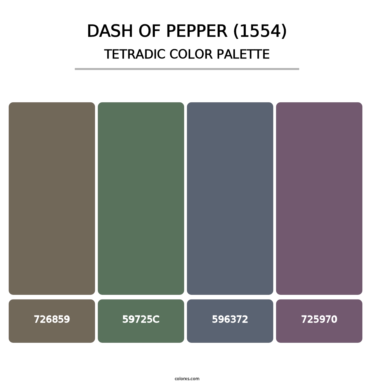 Dash of Pepper (1554) - Tetradic Color Palette