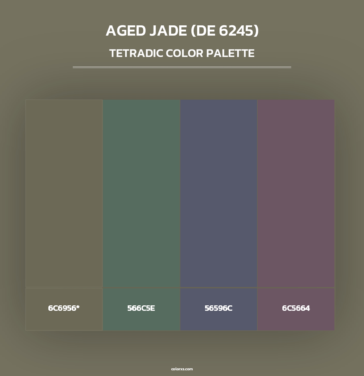 Aged Jade (DE 6245) - Tetradic Color Palette