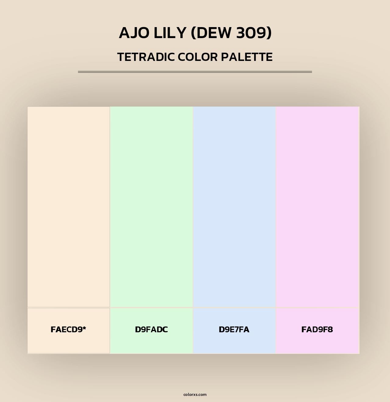 Ajo Lily (DEW 309) - Tetradic Color Palette