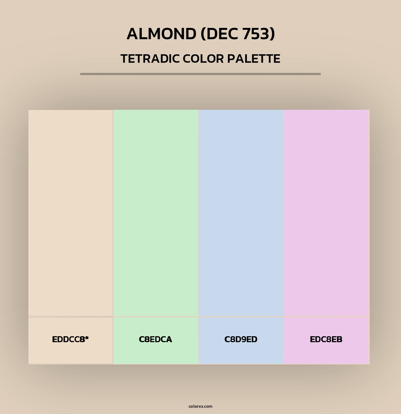 Almond (DEC 753) - Tetradic Color Palette