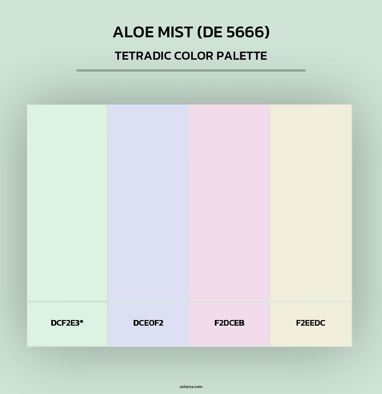 Aloe Mist (DE 5666) - Tetradic Color Palette