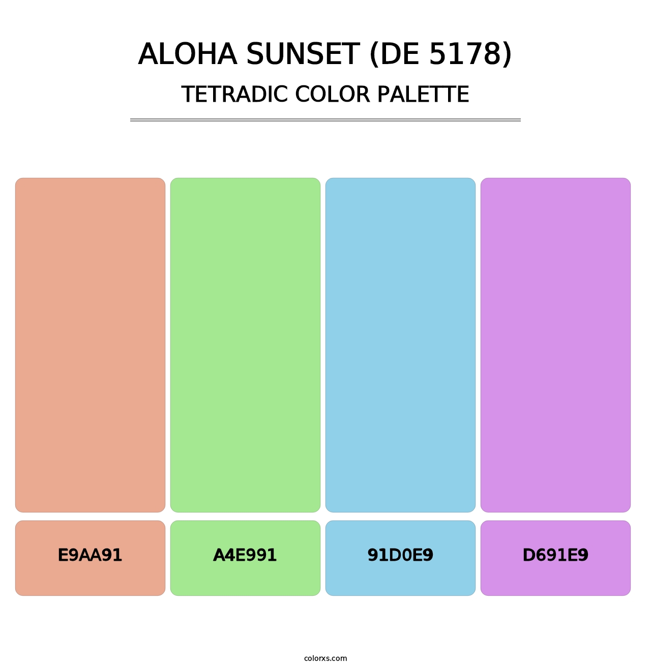 Aloha Sunset (DE 5178) - Tetradic Color Palette