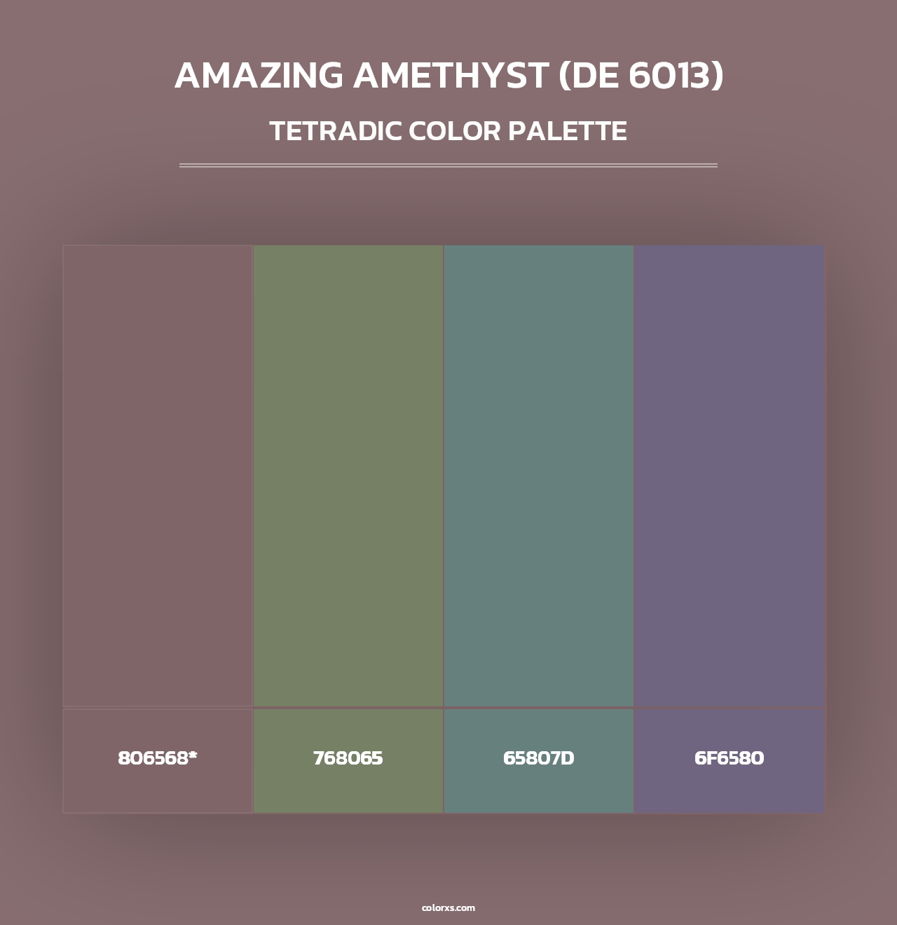 Amazing Amethyst (DE 6013) - Tetradic Color Palette