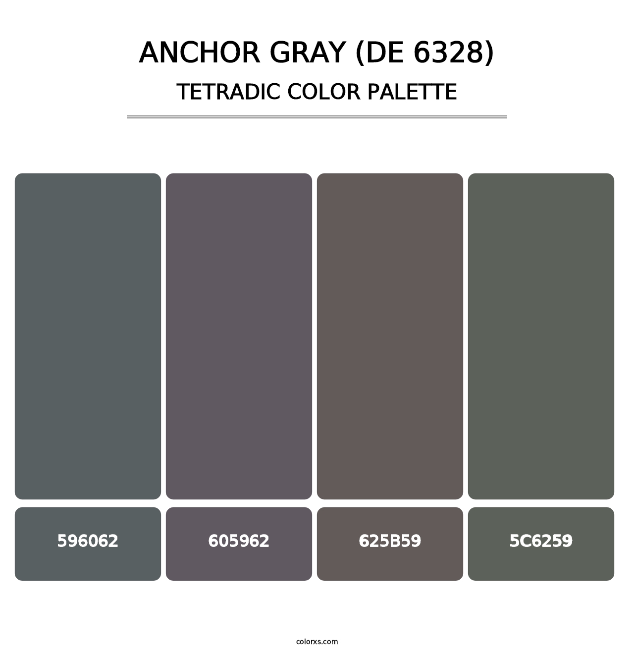 Anchor Gray (DE 6328) - Tetradic Color Palette