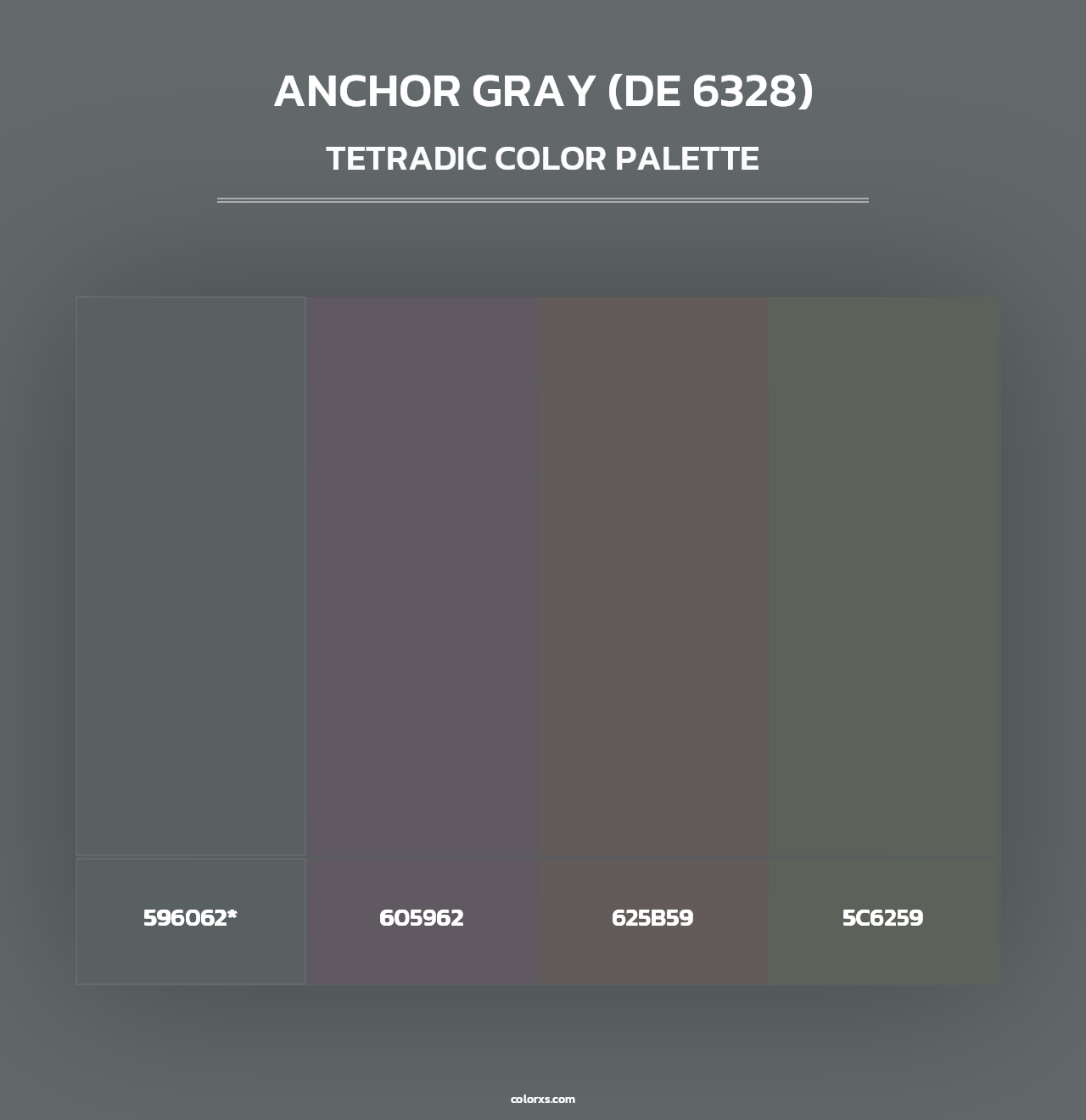 Anchor Gray (DE 6328) - Tetradic Color Palette