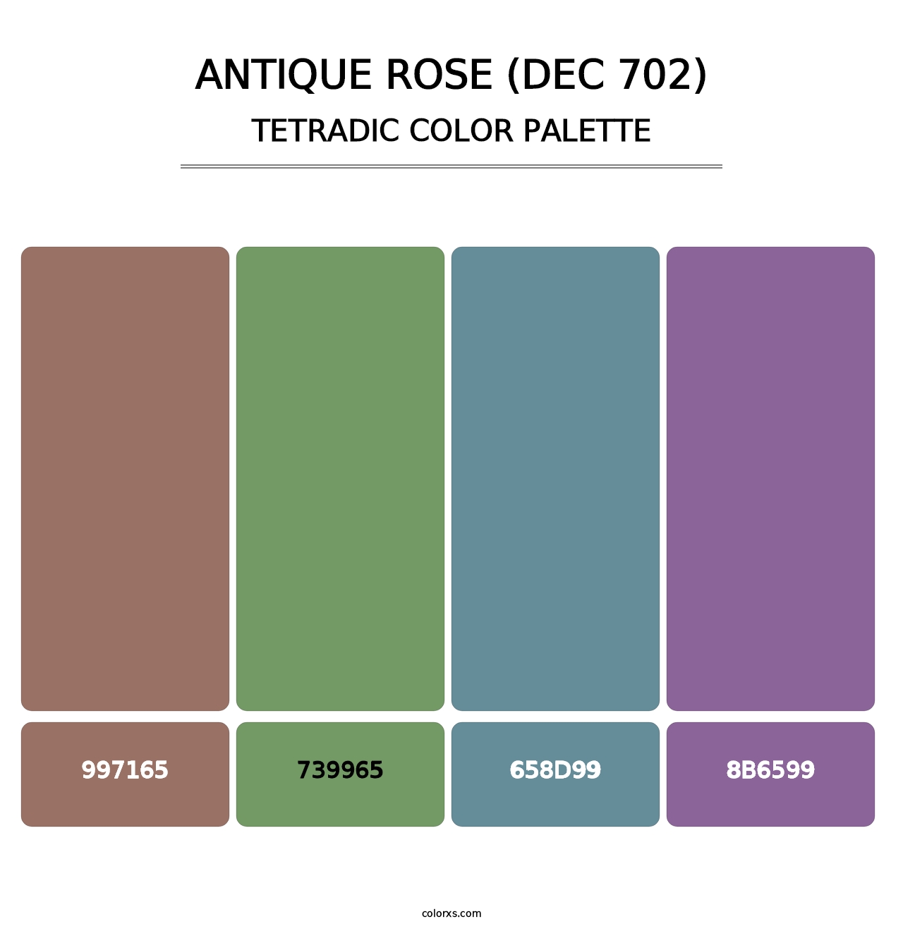 Antique Rose (DEC 702) - Tetradic Color Palette