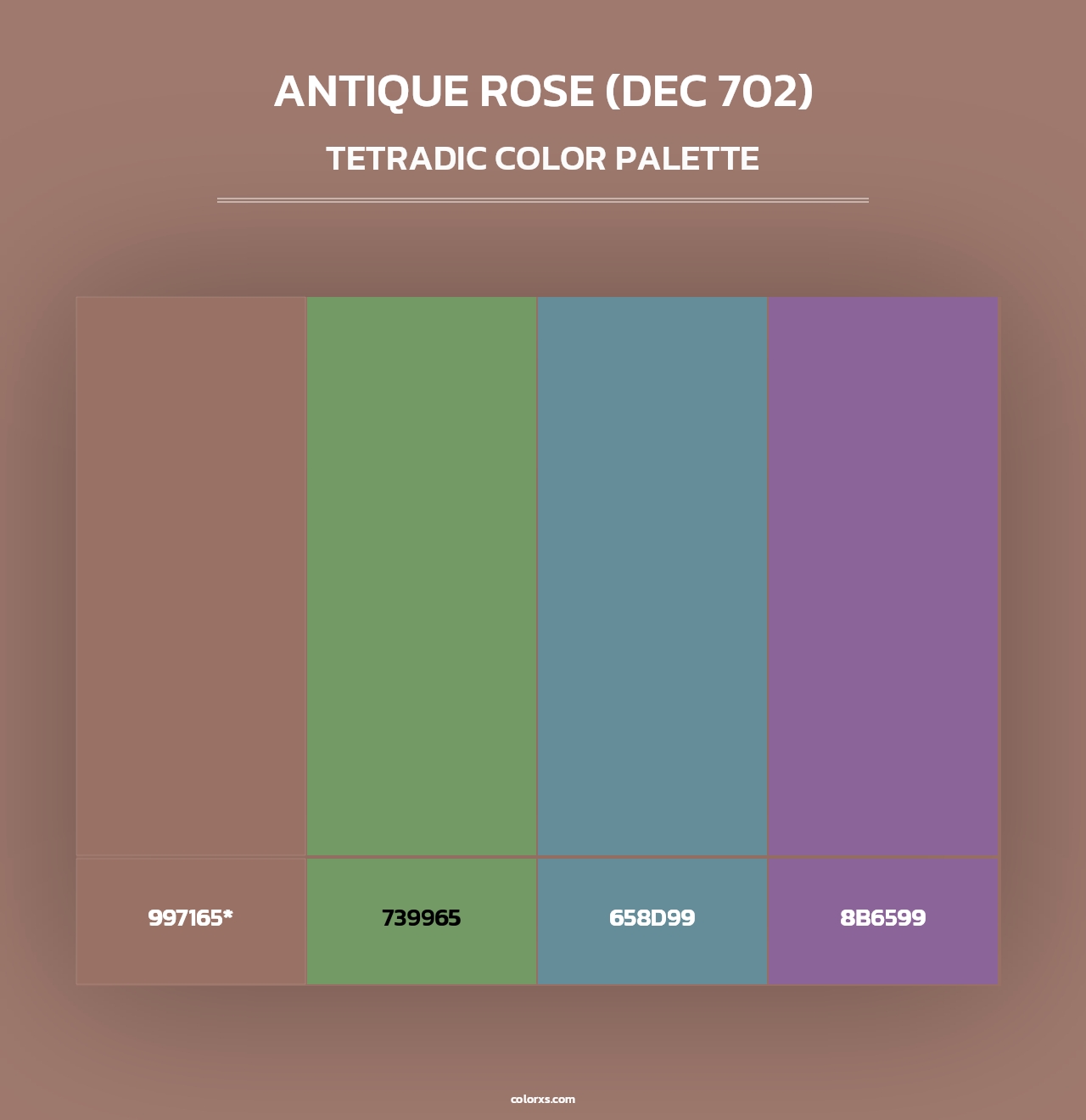 Antique Rose (DEC 702) - Tetradic Color Palette