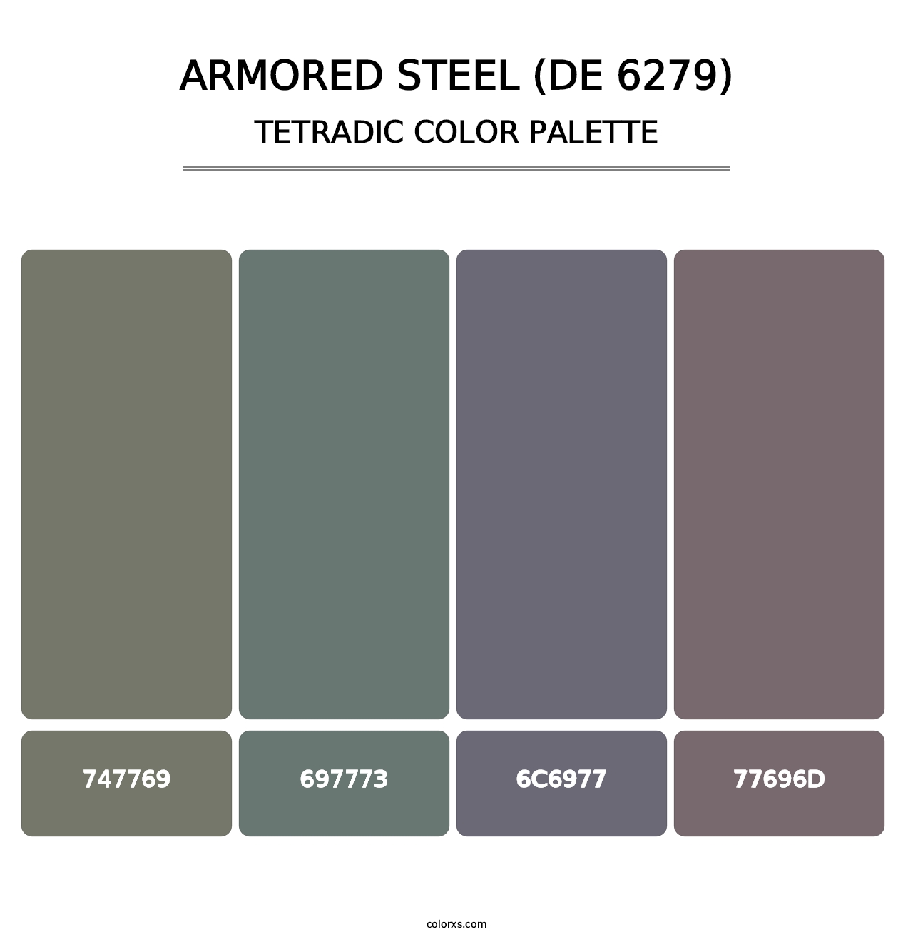Armored Steel (DE 6279) - Tetradic Color Palette