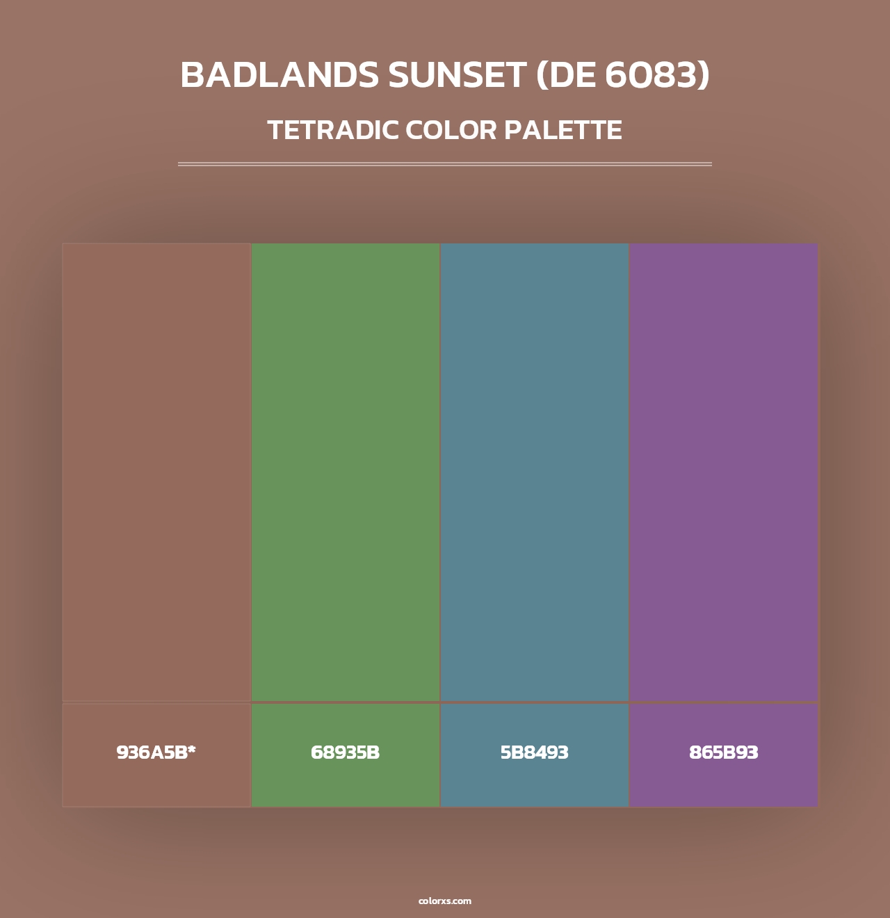 Badlands Sunset (DE 6083) - Tetradic Color Palette