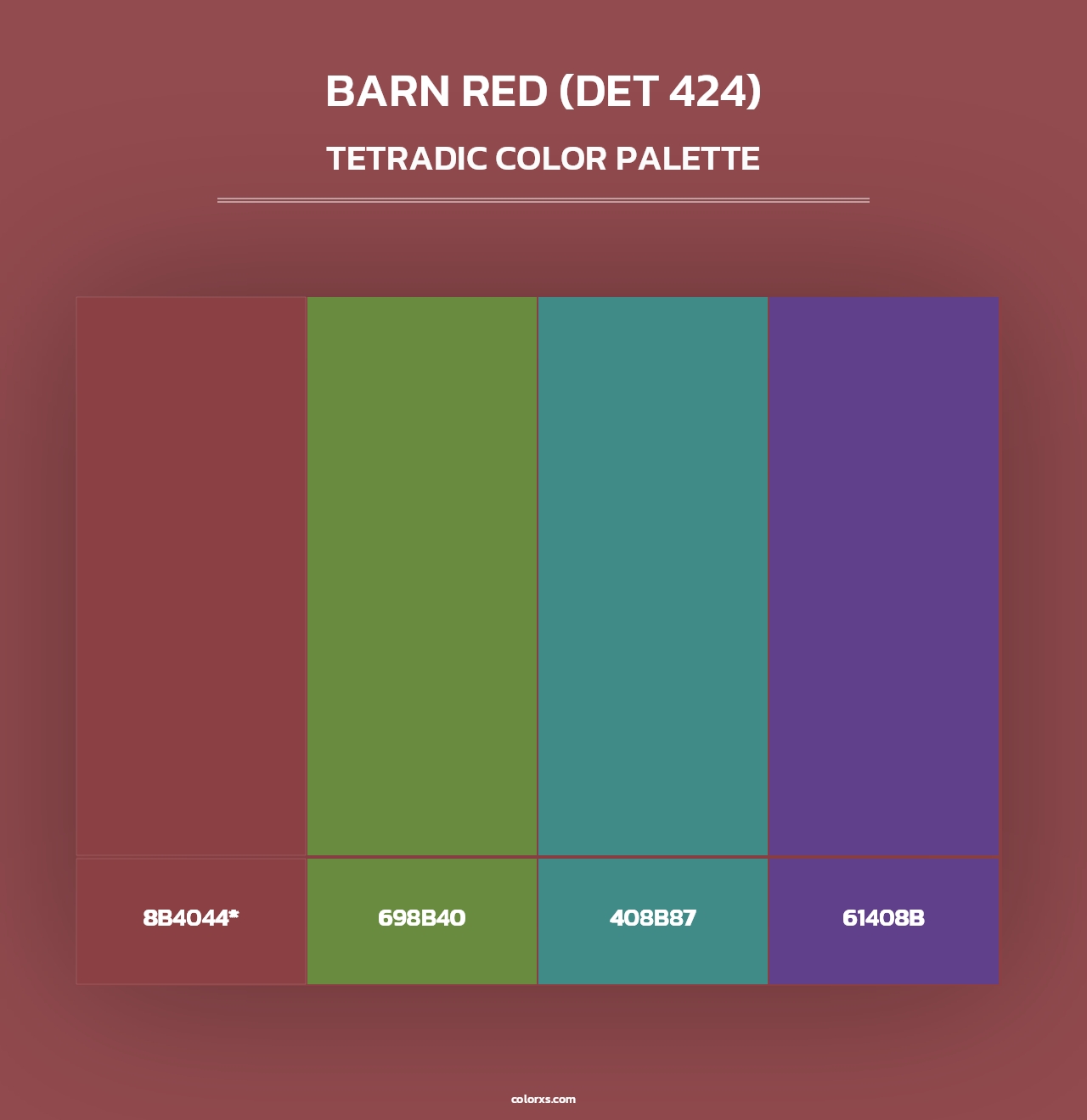 Barn Red (DET 424) - Tetradic Color Palette