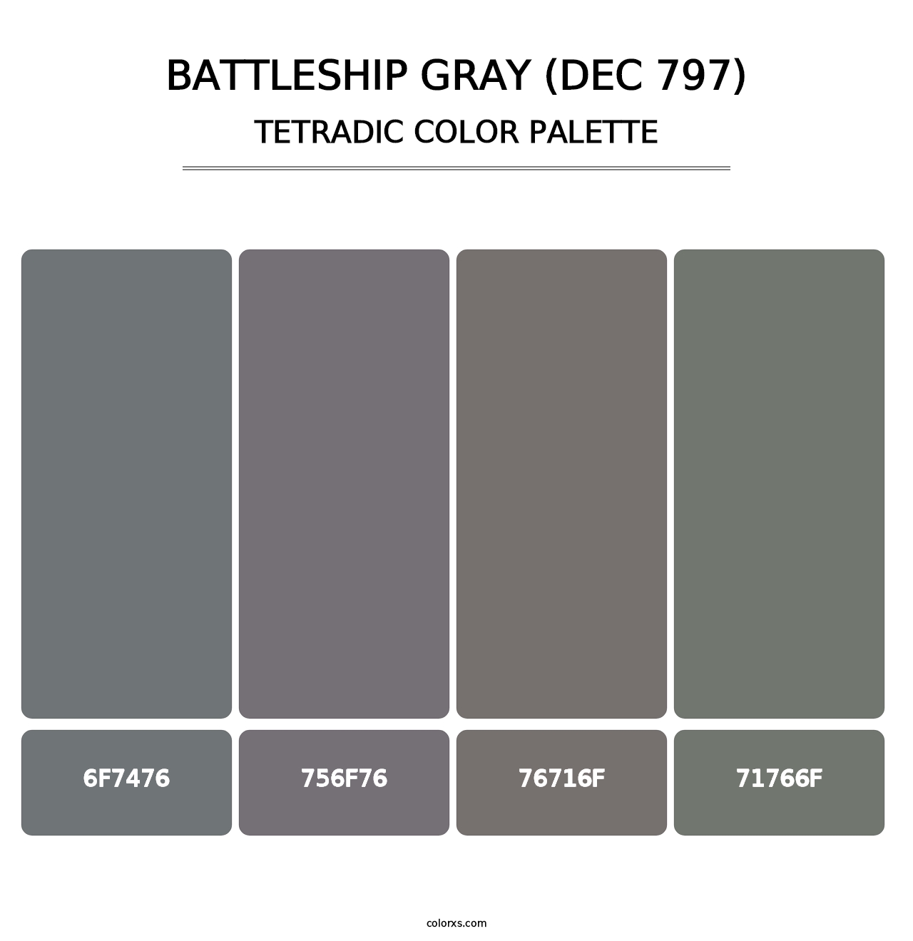 Battleship Gray (DEC 797) - Tetradic Color Palette