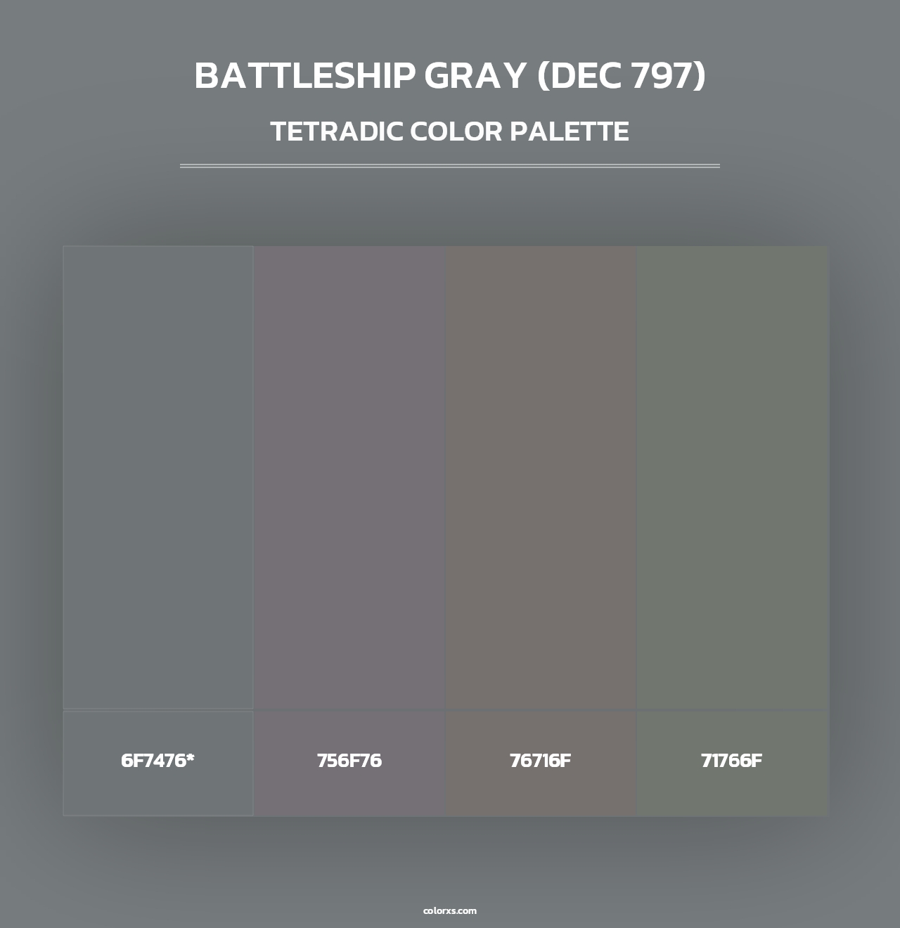 Battleship Gray (DEC 797) - Tetradic Color Palette
