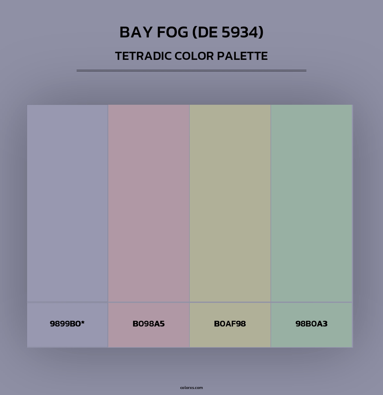 Bay Fog (DE 5934) - Tetradic Color Palette