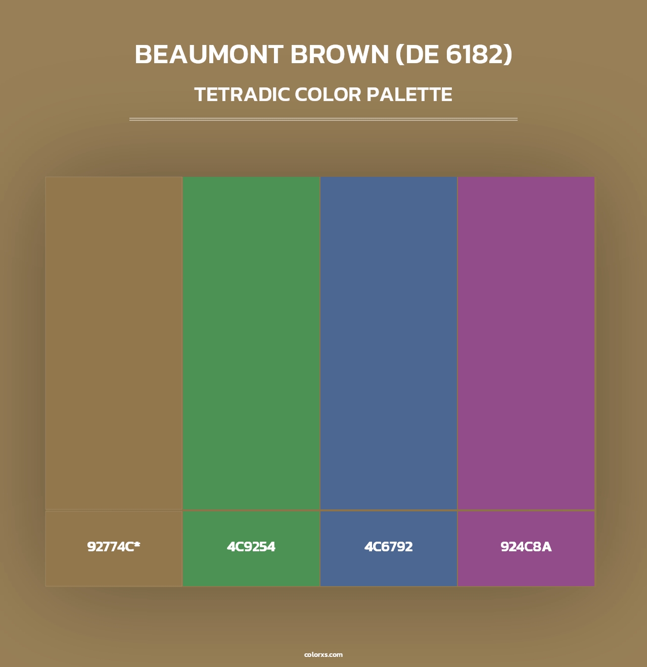 Beaumont Brown (DE 6182) - Tetradic Color Palette