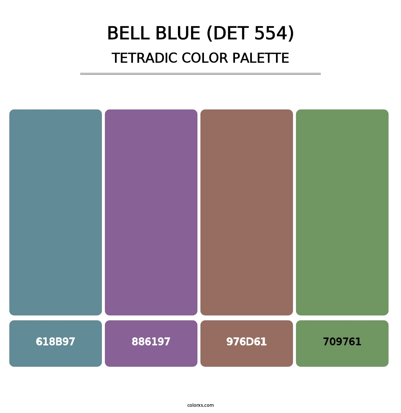 Bell Blue (DET 554) - Tetradic Color Palette