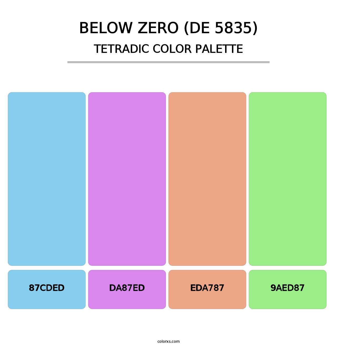 Below Zero (DE 5835) - Tetradic Color Palette