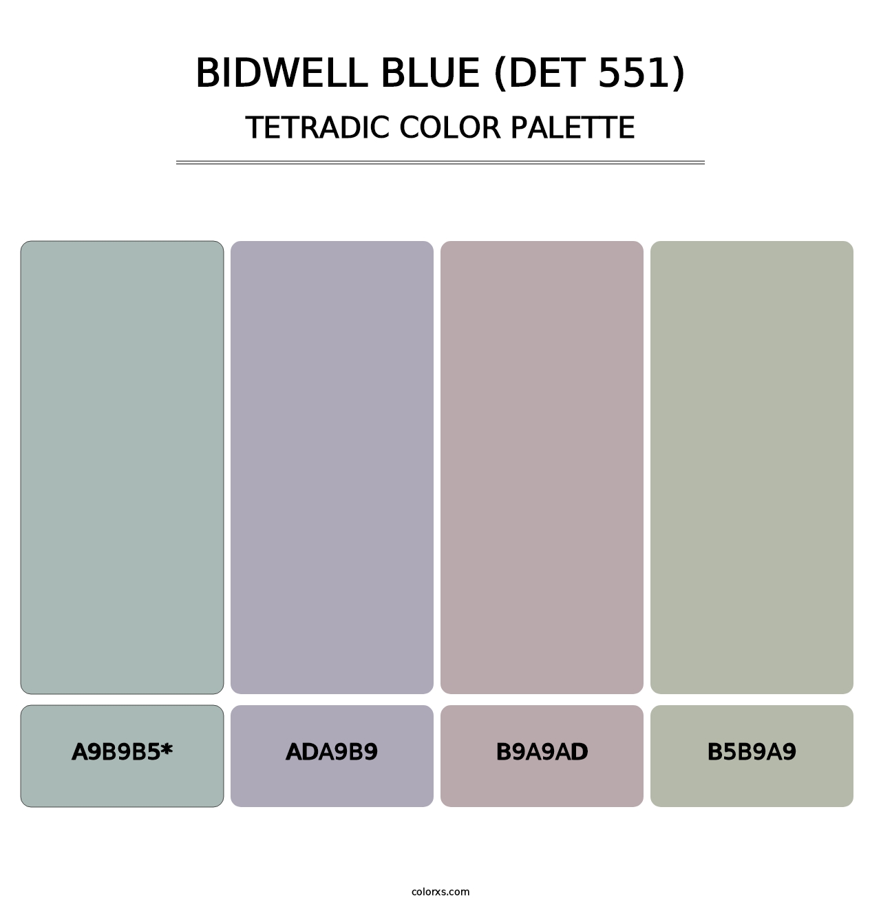 Bidwell Blue (DET 551) - Tetradic Color Palette