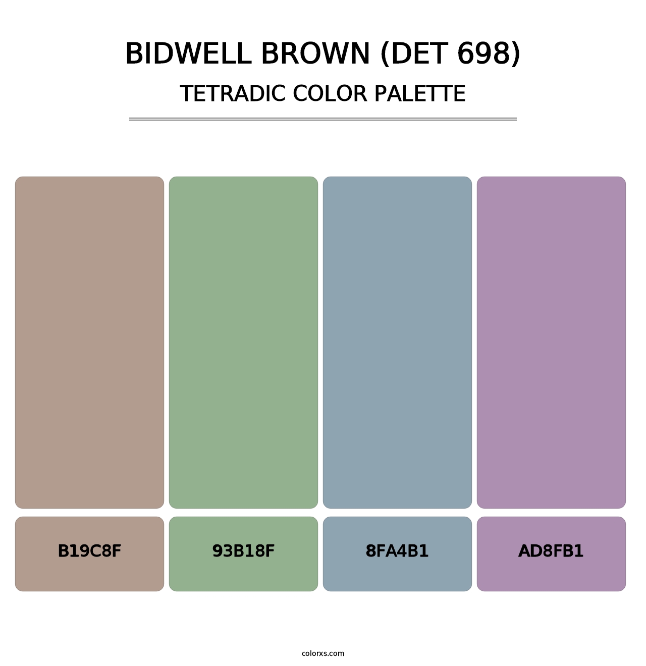 Bidwell Brown (DET 698) - Tetradic Color Palette