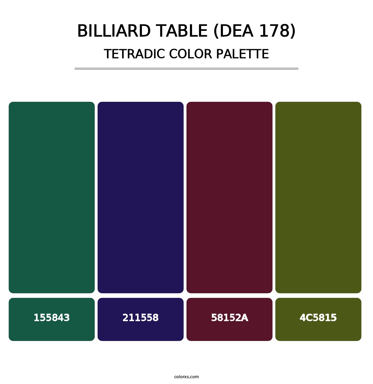 Billiard Table (DEA 178) - Tetradic Color Palette
