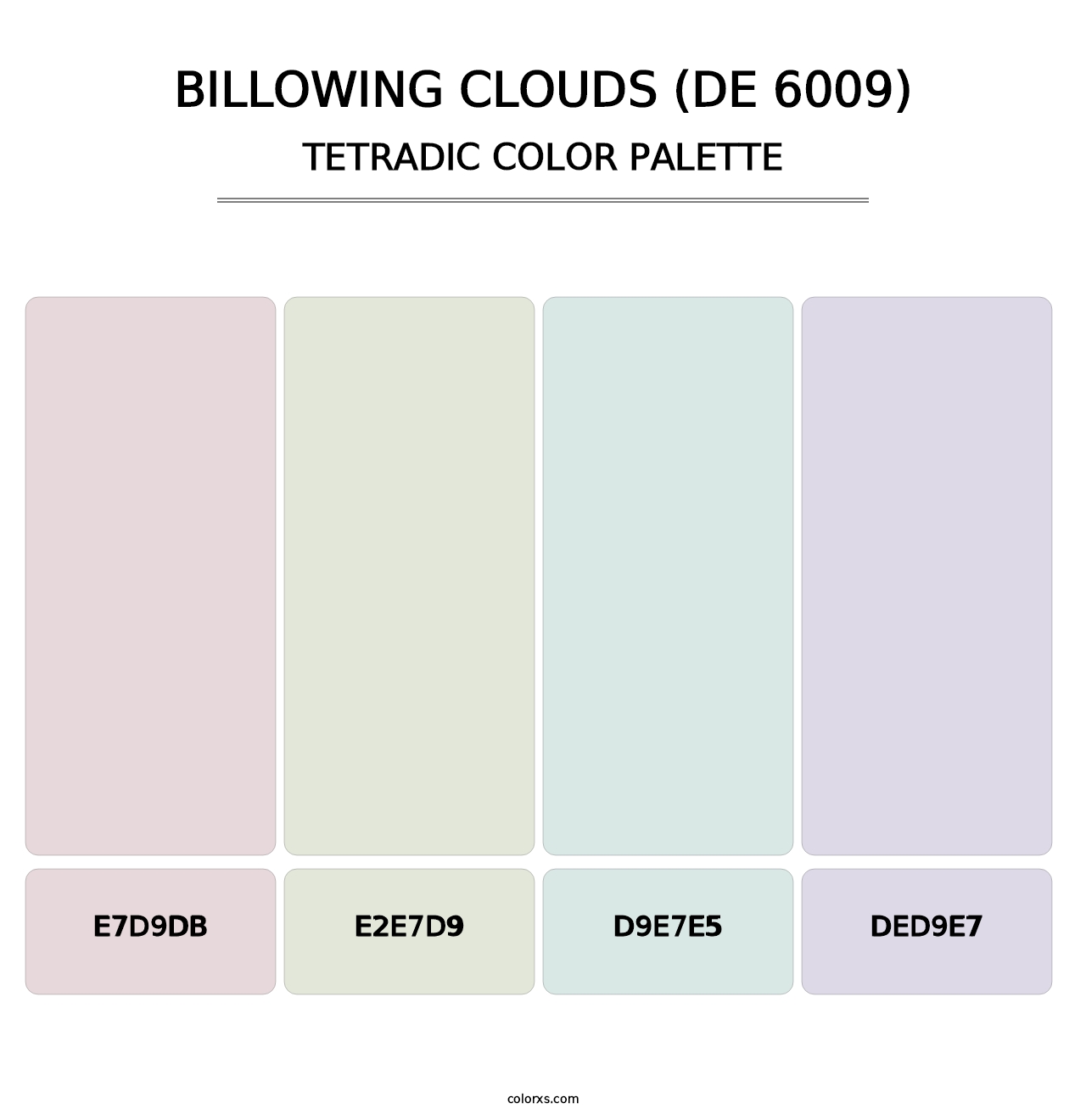 Billowing Clouds (DE 6009) - Tetradic Color Palette