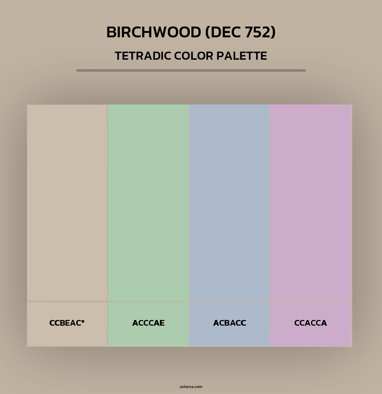 Birchwood (DEC 752) - Tetradic Color Palette