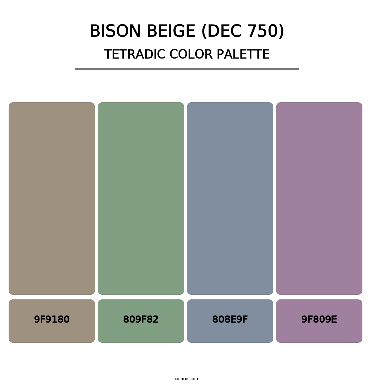 Bison Beige (DEC 750) - Tetradic Color Palette
