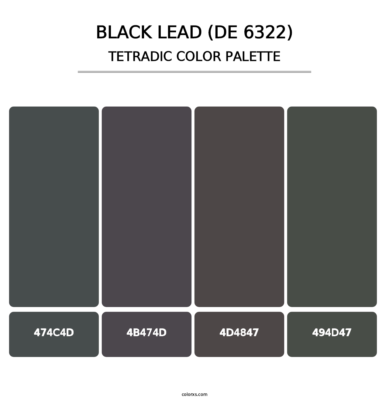 Black Lead (DE 6322) - Tetradic Color Palette