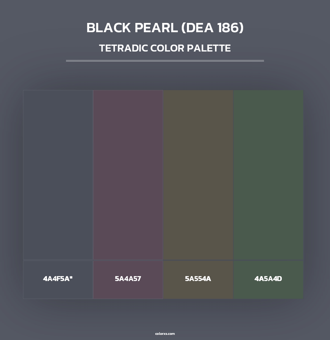 Black Pearl (DEA 186) - Tetradic Color Palette