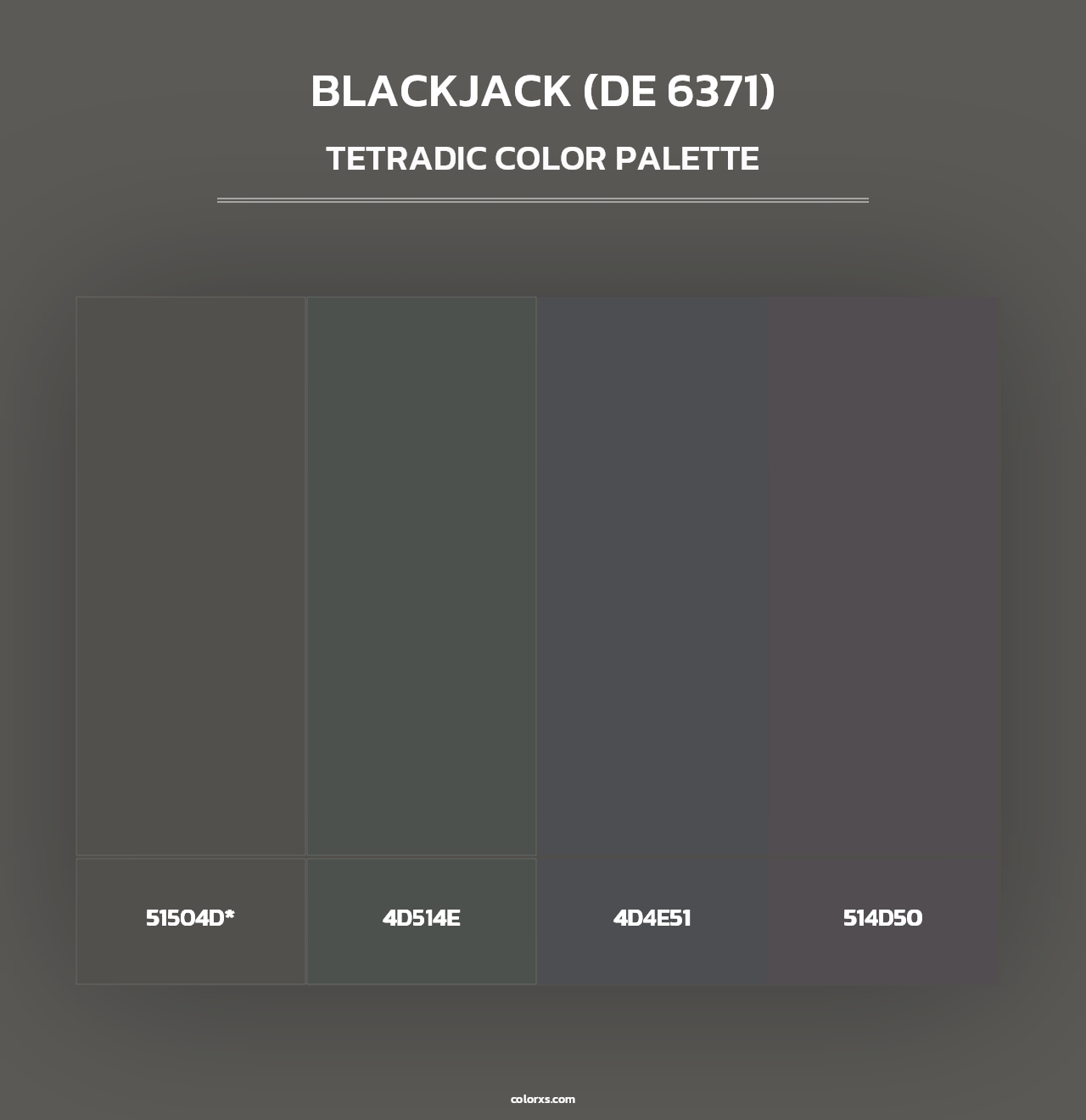 Blackjack (DE 6371) - Tetradic Color Palette