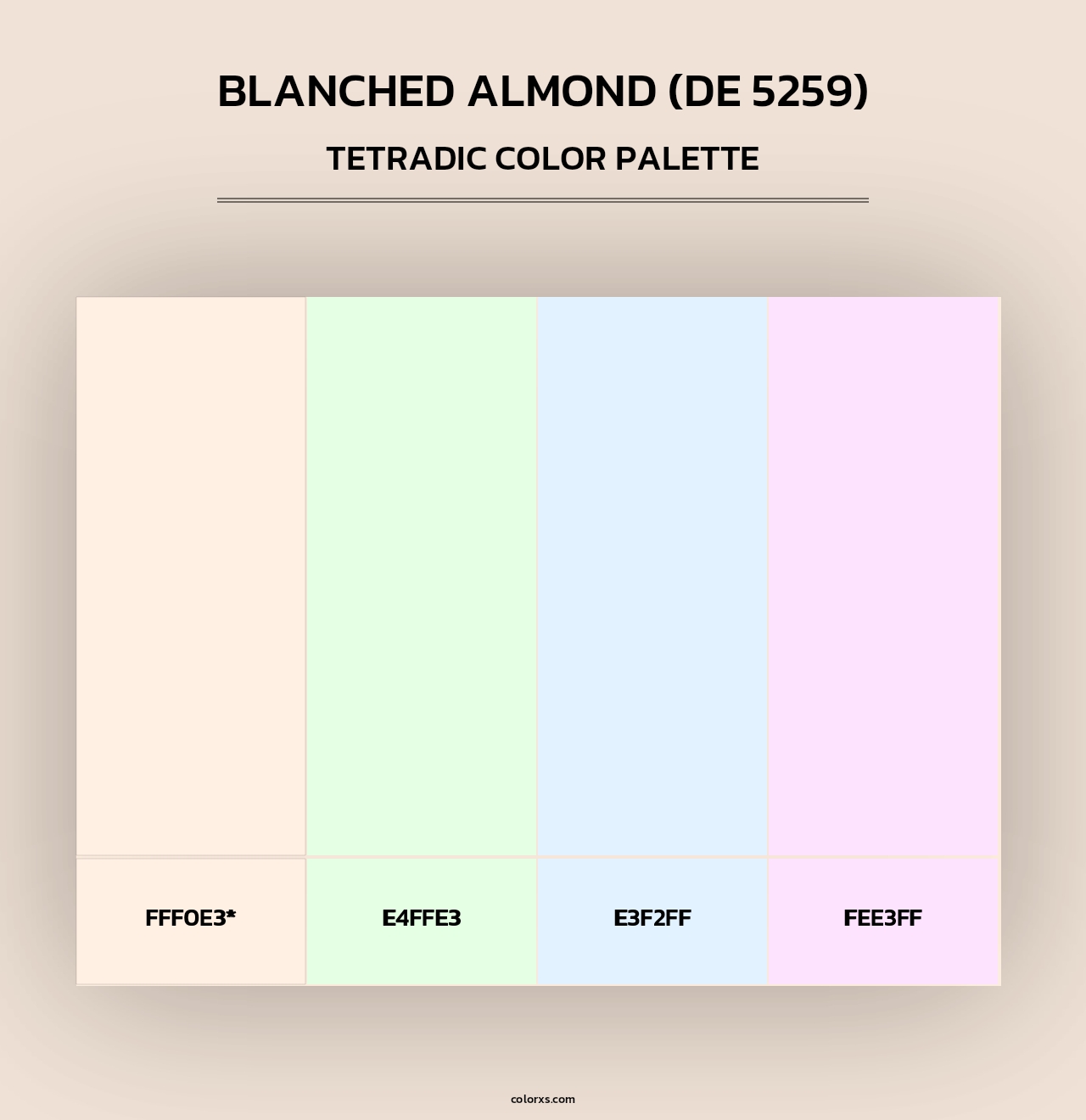 Blanched Almond (DE 5259) - Tetradic Color Palette